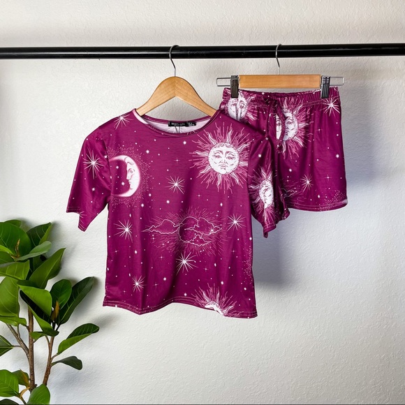 🛎️ 5/$20 NWT Nasty Gal Night and Day Sky Pajama Short Set - Picture 2 of 12